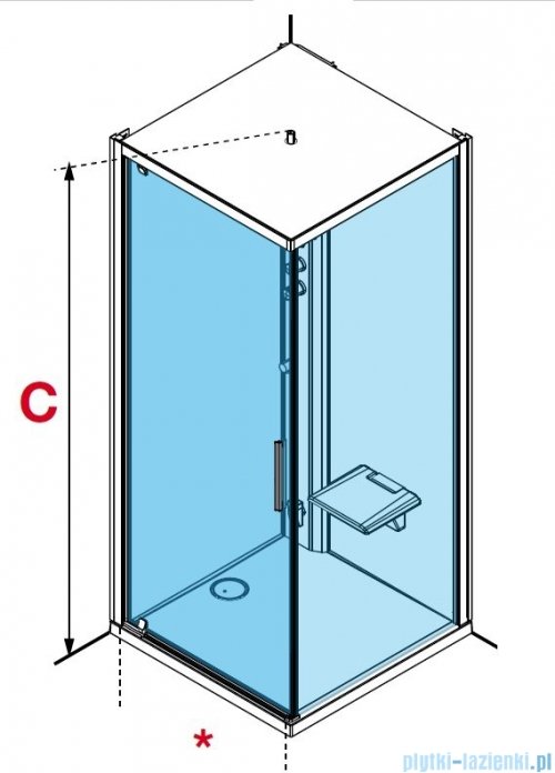 Novellini Glax 1 2.0 kabina standard 80x80 lewa srebrna G21GF80STF-1BB