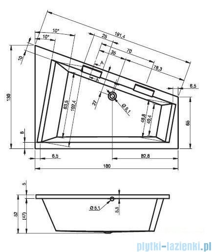 Riho Doppio wanna asymetryczna 180x130cm z hydromasażem Master lewa BA90-WNPLMST-L