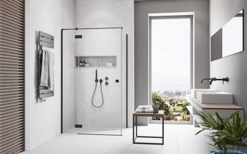 Radaway Essenza Black Kdj kabina 110x80cm lewa szkło przejrzyste 1385041-54-01L/1384051-01-01