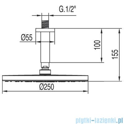 Tres Max Głowica do mocowania sufitowego kolor chrom 134221