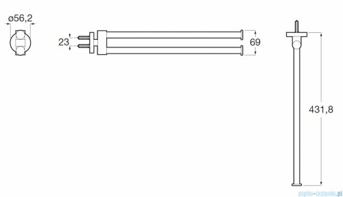 Roca Hotels wieszak ręcznikowy punktowy dwuramienny ścienny 40 cm Chrom  A817578C00