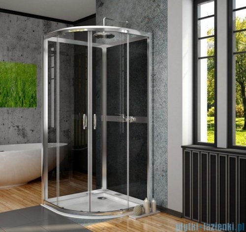 Radaway Premium Plus A+2S kabina czterościenna półokrągła 80x80 szkło przejrzyste/fabric