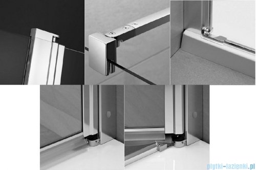 Radaway Eos II DWD+2S kabina 80x80x80x197 szkło przejrzyste + brodzik Delos C + syfon 3799400-01/3799410-01L/3799410-01R/SDC0808-01
