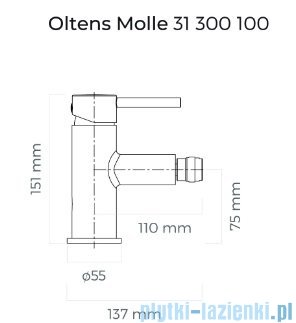 Oltens Molle bateria bidetowa czarny mat 31300300