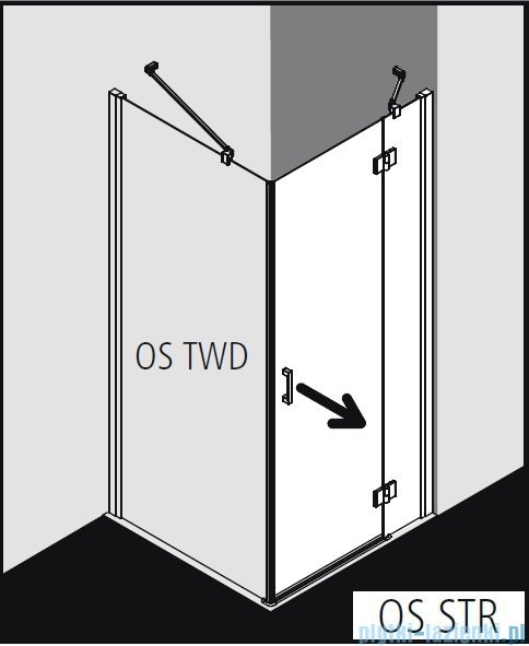 Kermi Osia Kabina prysznicowa 1 skrzydłowa prawa, szkło przezroczyste 80x100 cm OSSTR08020VPK/OSTWD10020VPK