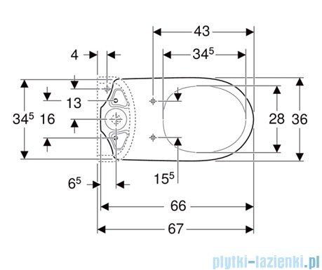 Geberit Selnova Comfort Miska stojąca lejowa 500284015