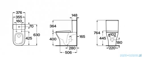 Roca Optica Rimless miska do kompaktu Biała A342V15000