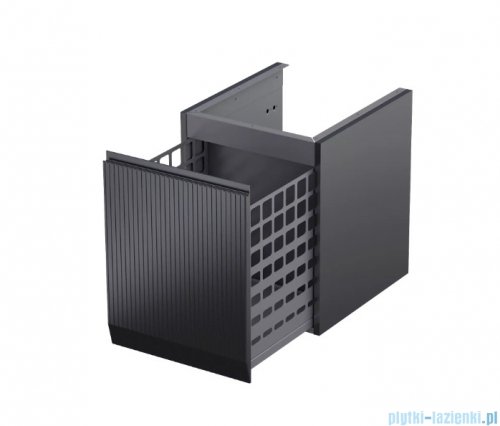 Oristo Brylant szafka niska z koszem Ryflowana 40x50x45cm czarny mat OR36-SN1S-40-8R