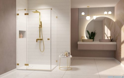 Radaway Essenza Pro Brushed Gold Kdj kabina 100x110cm lewa szczotkowane złoto 10097100-99-01L/10098110-01-01
