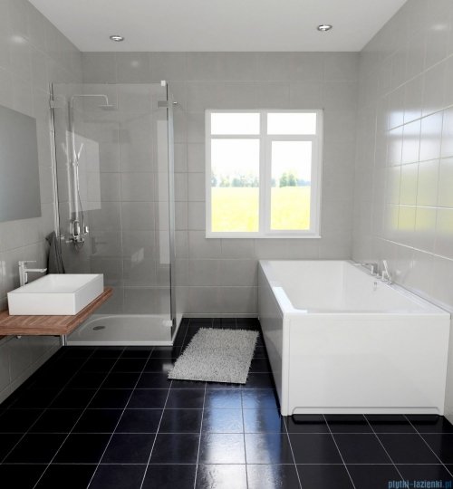 Riho Lusso 180x80cm wanna prostokątna z hydromasażem Pneumatic S2 lewa + nogi + syfon BA98-PNES2-L