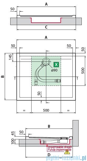 Novellini New Olympic brodzik prostokątny 120x80x4,5cm OLN120804-30