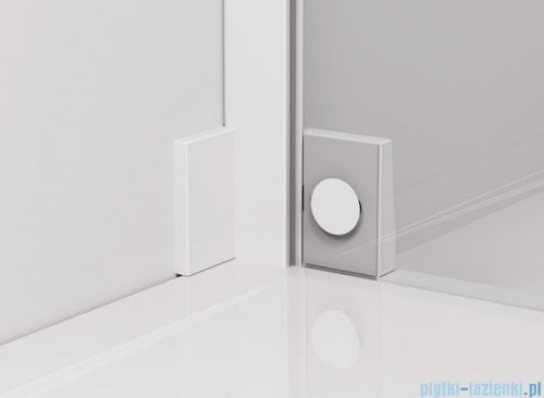SanSwiss Cadura White Line drzwi wahadłowe 100cm jednoczęściowe lewe z polem stałym biały mat CA13G1000907