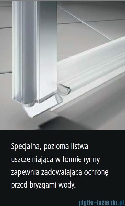 Kermi Osia Drzwi wnękowe z polem stałym, lewe, szkło przezroczyste OsiaClean, profile srebrne 120x200cm OSSFL12020VPK
