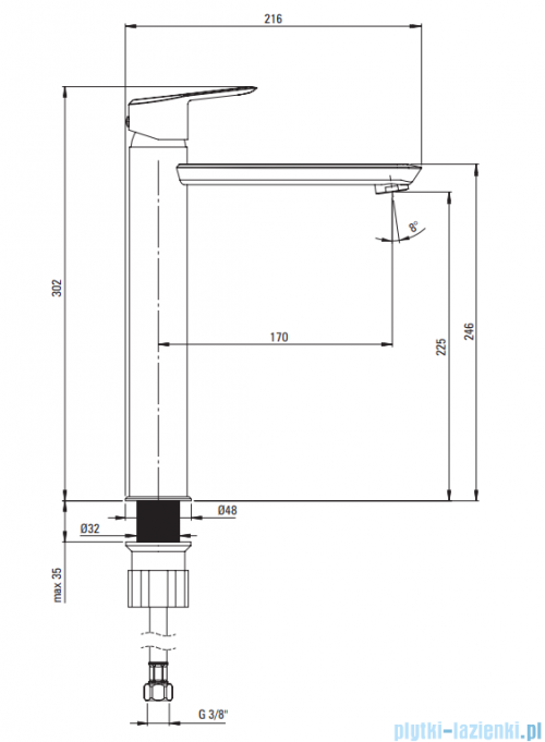 Deante ARNIKA Bateria umywalkowa wysoka titanium BQA_D20N