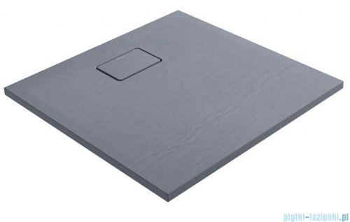 Oltens Bergytan brodzik kwadratowy 80x80 cm RockSurface szary beton 17100700