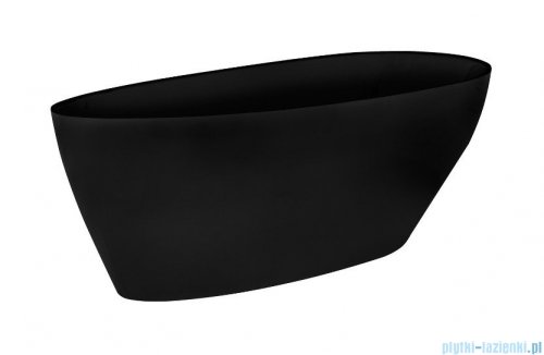 Besco Goya XS 142x62cm wanna wolnostojąca czarna + syfon klik-klak grafitowy czyszczony od góry #WMD-140GBGR