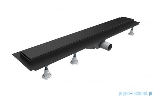 Schedpol Base-Low Black odpływ liniowy z maskownicą Steel 100x8x7cm czarny OLSL100/CST-LOW