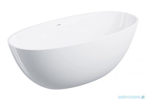 Omnires Shell M+ wanna wolnostojąca z przelewem 160x75 cm biały połysk SHELLWWZPBP