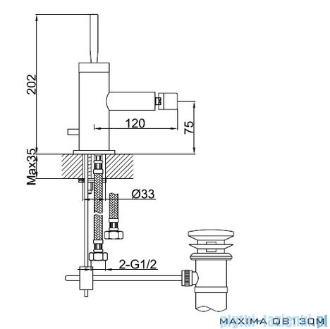 Kohlman Maxima Bateria bidetowa QB130M