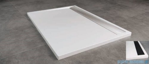 SanSwiss WIA Brodzik konglomeratowy prostokątny 80x90cm biały/czarny WIA800900604