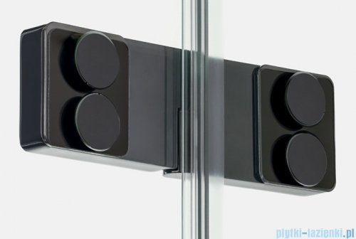 New Trendy Eventa Black Chrome drzwi wnękowe pojedyncze 80x200 cm przejrzyste prawe czarny połysk EXK-6128