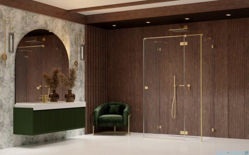 Radaway Essenza Pro Brushed Gold Kdj+S kabina 75x110x75cm prawa szczotkowane złoto 10097311-99-01R/10098075-01-01/10098075-01-01