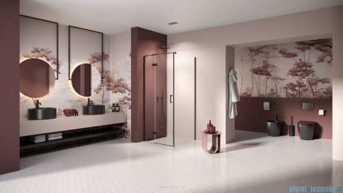 New Trendy Nesta Black kabina 120x80x200 cm lewa wspornik równoległy przejrzyste K-3721