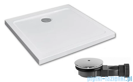 Radaway Essenza New KDJ-B kabina prysznicowa 80x80 lewa przejrzyste + brodzik Doros C + syfon 385081-01-01L/384051-01-01/SDRC8080-01