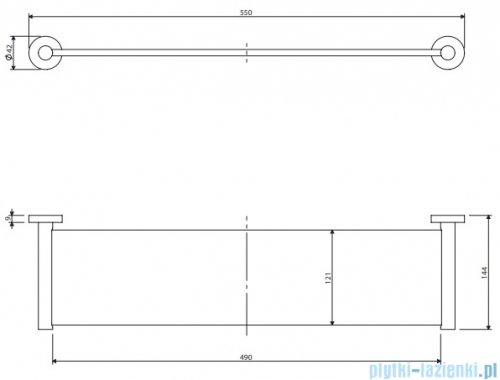 Omnires Modern Project półka szklana mosiądz szczotkowany MP60930BSB