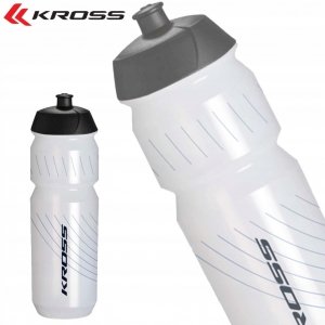 Zestaw Bidon Kross FRESH 750 ml bezbarwny + koszyk KROSS czarny
