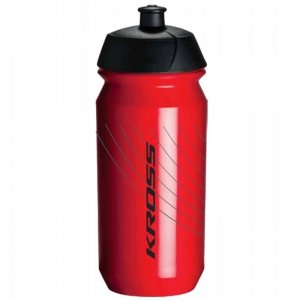 Zestaw Bidon Kross FRESH 500 ml czerwony + koszyk KROSS Cart czarny