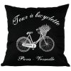 Poduszka French Home - Bicyclette - czarna