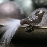 Ptaszek Ozdobny Chic Antique z Klamerką 2 - beżowy