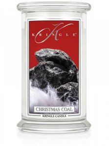 Kringle Candle - Christmas Coal - duży, klasyczny słoik (623g) z 2 knotami