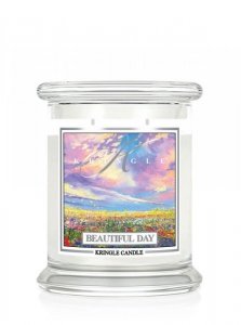 Kringle Candle - Beautiful Day - średni, klasyczny słoik (411g) z 2 knotami