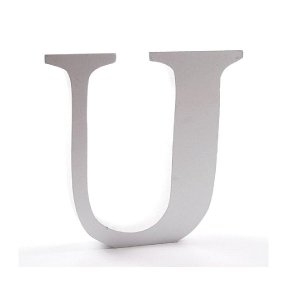 Litera dekoracyjna duża - U - biała