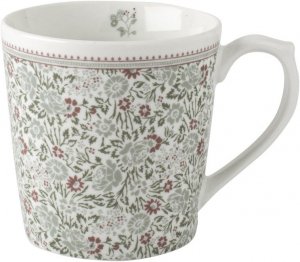 Laura Ashley Wild Clematis kubek porcelanowy 280 ml zielono-bordowe kwiatki