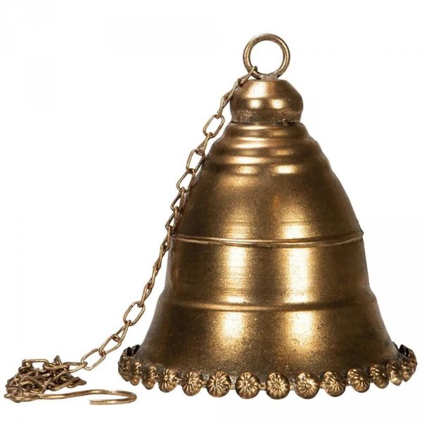 Dzwonek dekoracyjny złoty - wys. 23 cm