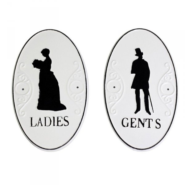 Tabliczki na drzwi do toalety Ladies Gents Chic Antique - komplet 2 szt.