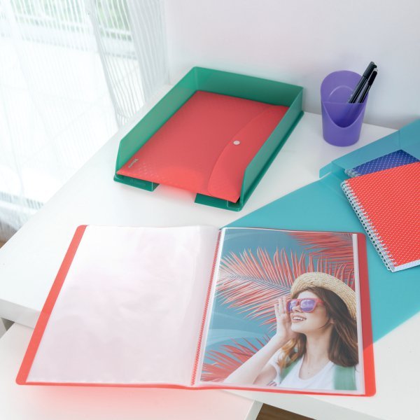 Album ofertowy Esselte Colour`Breeze z 40 koszulkami koralowy 628441