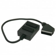 Audio/video kabel Scart-Scart(2x), M/F0.5m, Logo, blistr, adapter