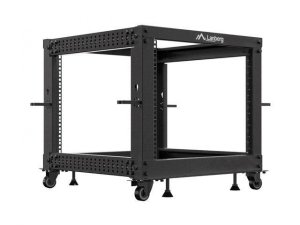 Stojak open rack Lanberg 19 9U 600x600-1100 regulowany czarny
