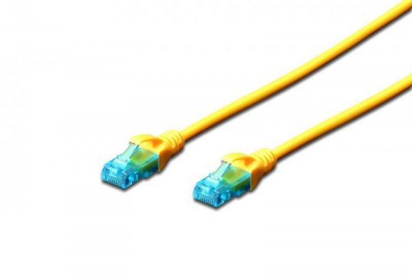 Patchcord DIGITUS UTP kat. 5e 10m PVC żółty