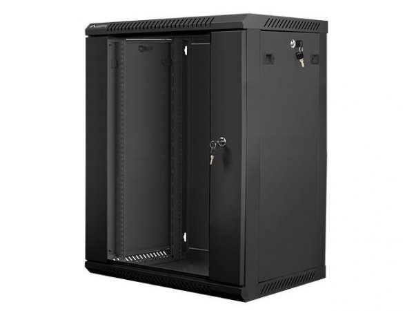 Szafa instalacyjna Rack wisząca 19&quot; 15U 600x450 czarna Lanberg (flat pack)