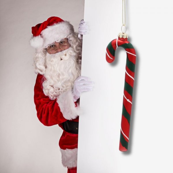 Eleganckie Ozdoby Świąteczne &quot;Czerwono-Zielona Laseczka Cukrowa&quot; z Szkła od Kamai Christmas Decoration®