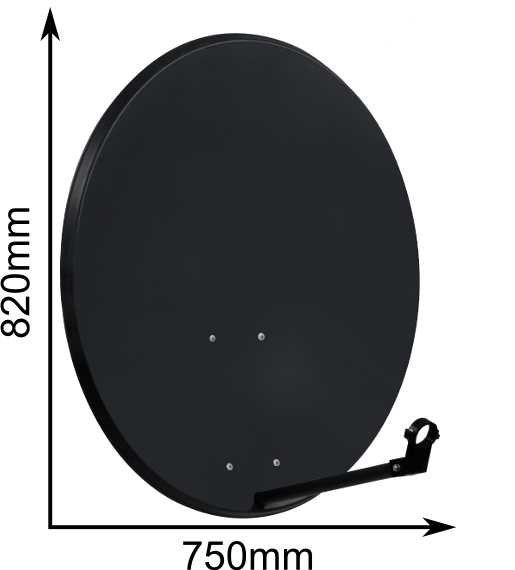 CZASZA ANTENA 80 CM CIEMNA (COR-800SAE-C); 36750