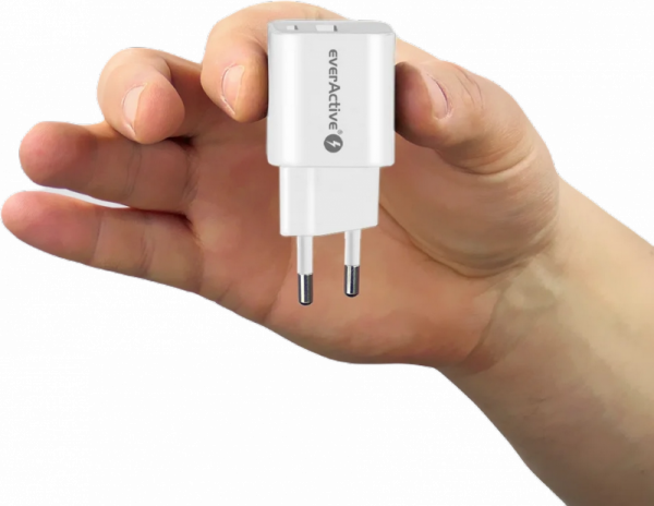 ŁADOWARKA SIECIOWA everActive GaN SC-390Q 30W 1xUSB-C 1xUSB-A PD PPS