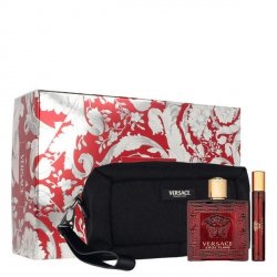 Versace Eros Flame Set - EDP 100 ml + EDP 10 ml + Black Trousse