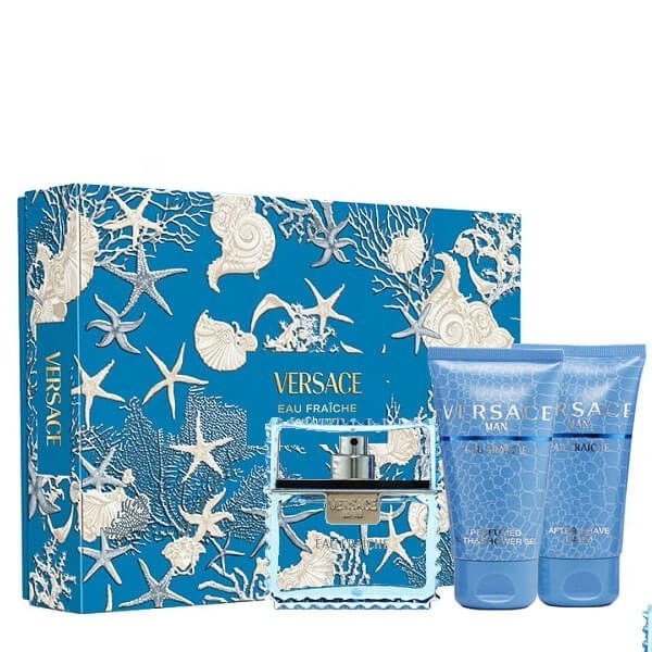 Versace Man Eau Fraiche Set - Eau de Toilette 50 ml + Shower Gel 50 ml  + After Shave Balm 50 ml