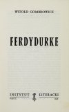 GOMBROWICZ Witold - Ferdydurke.